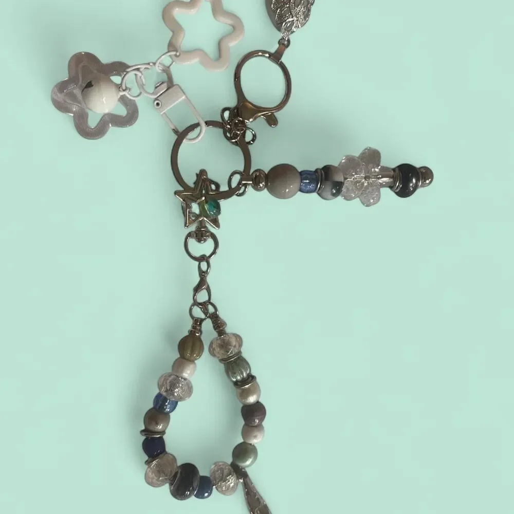 NOMMI Fairytale Town Fluffy Little Lamb Plush Bag Charm Keychain Set - OOAK
